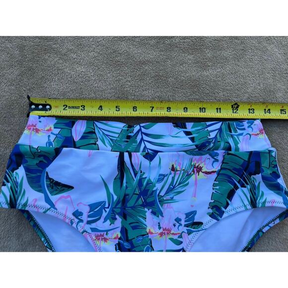 NWT‎ Avanova Hugh Waisted Bikini Bottom Women’s Size Large Floral Palm - Picture 4 of 5
